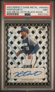 2022 Perfect Game AUTO Black Wave 1/5 HUNTER DIETZ Arkansas Razorbacks PSA 9 - Picture 1 of 2