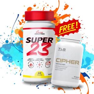 SUPER 23 - STRONG Fat Burner Energy Reduce Bloating + FREE CIPHER FAT BURNER