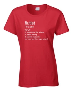 Flötistin Damen Frauen T-Shirt lustig Geschenk Witz Definition Musik Flöte Flötist - Bild 1 von 4