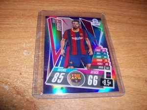 2021 Topps Chrome Match Attax Soccer Sergio Busquets Purple Refractor Card /299 - Bild 1 von 2