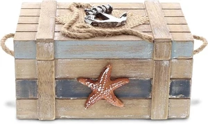 Wooden Jewelry Box, Handcrafted Nautical Design - Picture 1 of 4