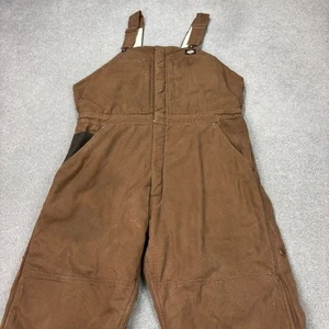 Dickies Dungarees Adult 40x30 Brown Bib Overalls Work Wear Lined Carpenter Mens - Picture 1 of 15