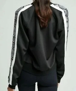 PAM & GELA Crop Black With Boa Python Stripe Track Jacket - Size S - Picture 1 of 8
