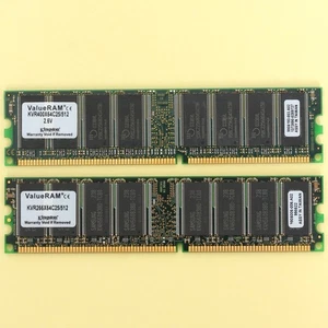 1GB DDR1 Kingston 2x 512MB DDR RAM DDR-400 PC3200 Desktop 184Pin Memory *TESTED* - Picture 1 of 2