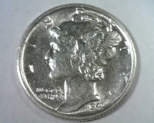 1941-S MERCURY DIME ABOUT UNCIRCULATED AU NICE ORIGINAL BOBS COINS FAST 99c SHIP - Picture 1 of 2