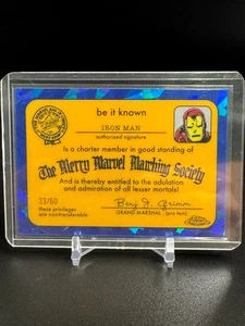 IRON MAN - 2025 Topps Chrome Marvel Sapphire - Merry Marvel Marching Society /60 - Picture 1 of 3