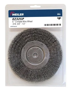 02325 6" Wolverine Medium Face Bench Grinder Wheel, .014" Crimped Steel Wire ... - Picture 1 of 4