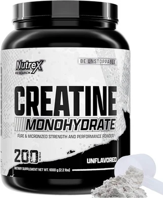 Nutrex CREATINA Monohidrato Polvo Puro Micronizado Sin Sabor 200 Porciones 1000 Gramos Foto 1 de 2