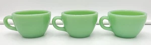 3 Fire King Jadeite Green Chunky Restaurant Thick Coffee Tea Mugs Cups Free Ship - Picture 1 of 1