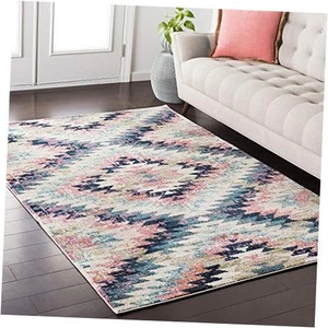 Tara Bohemian Southwestern Area Rug,7'10" x 10'2",Teal - Picture 1 of 7
