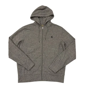 Polo Ralph Lauren Sudadera con Capucha Hombres Gris Medio Rendimiento Bolsillos con Cremallera Completa - Imagen 1 de 9