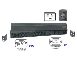 APC 3.68kVA PDU- 1U 19" Rack-mountable -IEC-320 C20,10xIEC 320-C13,2xIEC 320-C19 - Picture 1 of 1