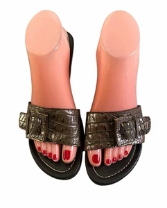 Donald Pliner Vera Keilabsatz Leder Sandalen Größe 9M - Bild 1 von 8