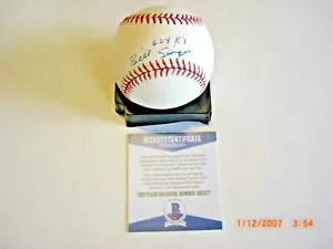BILL SINGER LOSANGELES DODGERS, ÁNGELES, 624 K's BECKETT/CERTIFICADO DE AUTENTICIDAD FIRMADO BÉISBOL MLB - Imagen 1 de 1