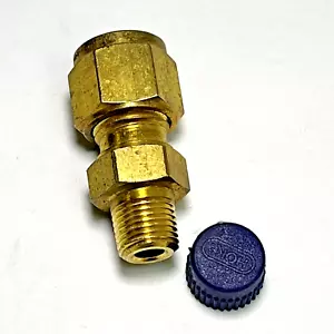 HOKE COMPRESSION CONNECTOR GYROLOK FEMALE 5/16 X 1/8" MALE NPT BRASS HR - Picture 1 of 3