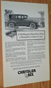 1925 CHRYSLER SIX ORIGINAL VINTAGE ADVERTISEMENT PRINT AD 25 - Picture 1 of 1
