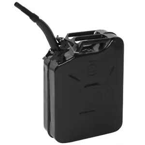 Black 5 Gallon 20L Jerry Can Gasoline Can Oil Drum Steel Tank Emergency Backup - Picture 1 of 9