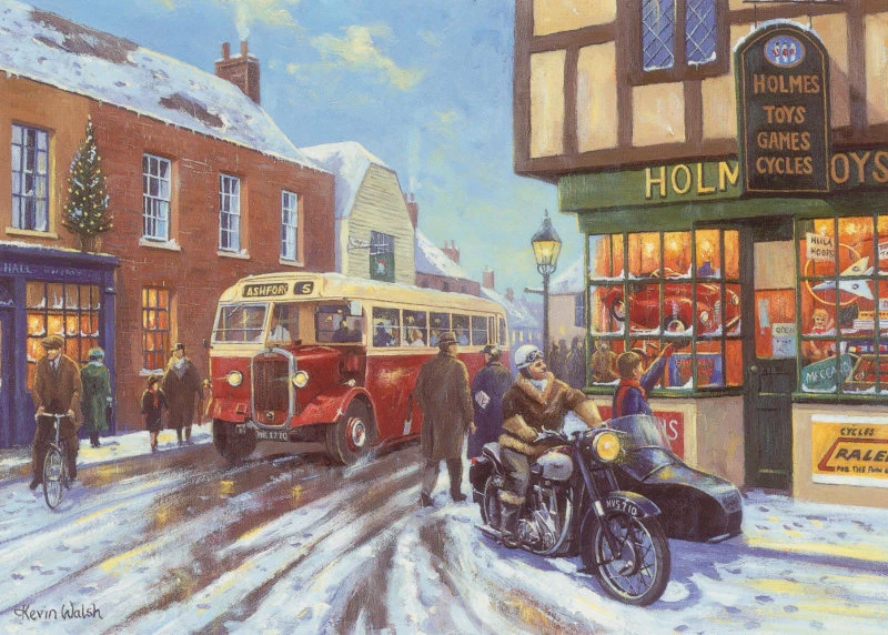Leyland Tiger Bus BSA 500cc Kent Motorbike Motorcycle Christmas Xmas Card