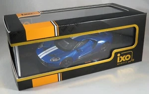 FORD GT MY2017 METALLIC BLUE COLOR with DOUBLE WHITE STRIPE IXO 1:43 - Picture 1 of 7