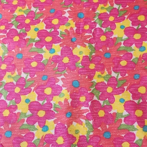 Hot Pink Grafik Blumen Stoff Waffel strukturiert Blumen 45" x 184" über 15 Yards! - Bild 1 von 10