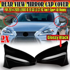 Gloss Black FOR 14-2020 LEXUS IS200 300 350 M HORN STYLE SIDE MIRROR COVER CAP - Picture 1 of 10