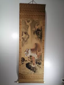Japanese hanging scroll "Tiger under a waterfall", early 20th century, - Picture 1 of 24
