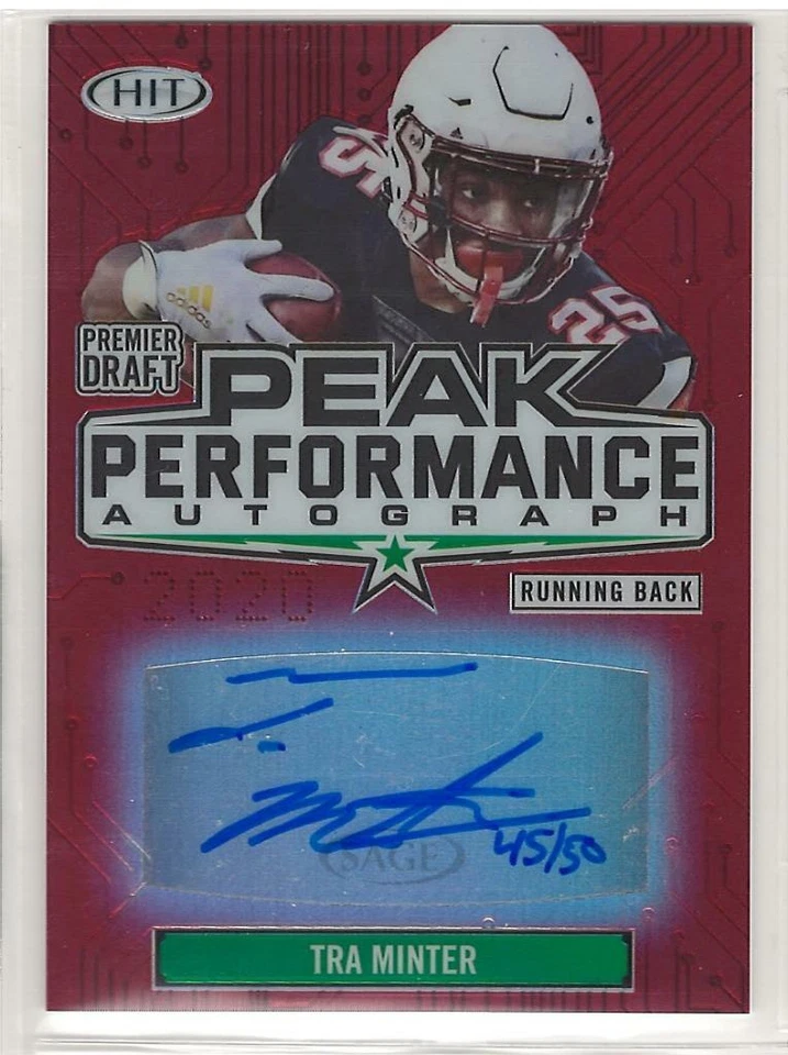 TRA MINTER 2020 SAGE Premier Draft RED PEAK PERFORMANCE auto #d 45/50 - Image 1 of 1