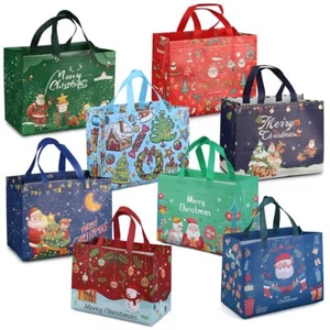 Christmas Gift Bags Reusable Christmas Tote Bags w/ Handles - Picture 1 of 7