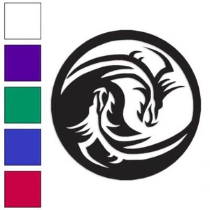 Dragon Yin Yang, Vinyl Decal Sticker, Multiple Colors & Sizes #226 - Picture 1 of 21