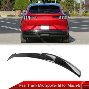 Fit For 2021-2025 Ford Mustang Mach E Rear Middle Trunk Spoiler Carbon Fiber - Foto 1 di 6