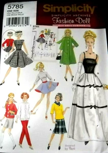 Simplicity 5785 Mode Puppenkleidung 11,5 Puppen Vintage Styles Schnittmuster - Bild 1 von 2
