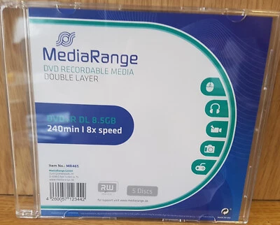 DVD+R 8,5 GB DL MediaRange 8x speed 240 Min. 1 Stück Slim Case