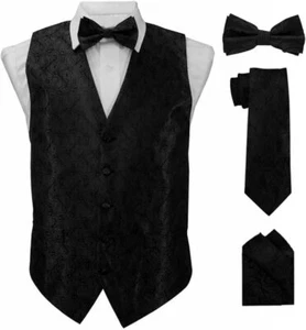 Conjunto de chaleco, corbata, pajarita y cuadrado de bolsillo tejido de cachemira Vittorio Farina para hombre - Imagen 1 de 87
