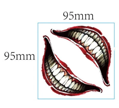 MARKENLOS Temporäres Tattoo SET Joker Batman Horror Karneval Halloween Fasching Fasnacht