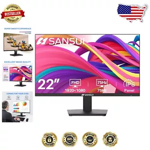 Compact 22-Inch 1080p Monitor with Ergonomic Design - Perfect for Any Setup - Picture 1 of 11