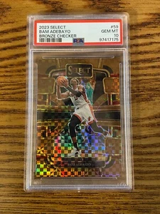 PSA 10 2023 Panini Select Bam Adebayo #59 Bronze Checker Prizm 15/49, Gem Mint - Bild 1 von 3