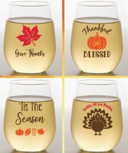 Vasos de vino irrompibles de Acción de Gracias - Imagen 1 de 1