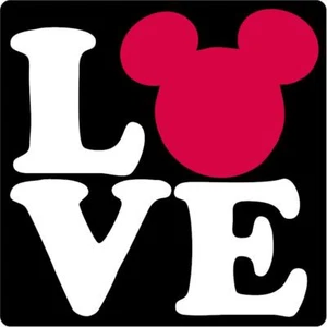 I Love Mickey Head Disney vinyl car truck window decal sticker *heart mickey* - Picture 1 of 3