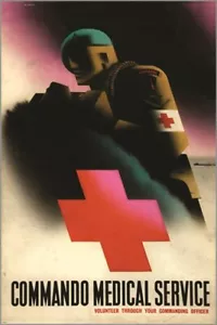 GESUNDHEITSKOMMANDO MEDIZINISCHER SERVICE Poster VON KÜNSTLER Abram Spiele 20x30 MILITÄR - Bild 1 von 1