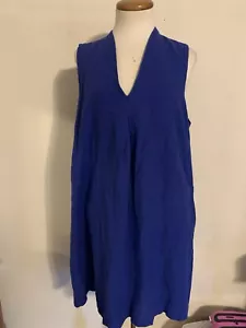 Abito donna Tommy Bahama grande blu foderato spiaggia misto lino - Foto 1 di 9