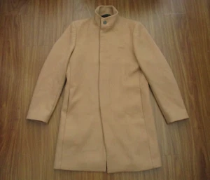 Theory Belvin Coat Mens Small Brown Virgin Wool Cashmere Melton Camel Overcoat S - Picture 1 of 19