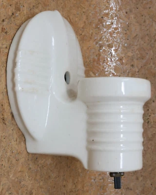 Lámpara de porcelana blanca Art Deco años 20 tocador de baño sobre fregadero recon cableado Foto 1 de 4