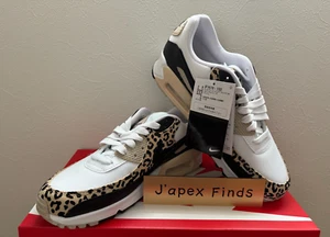 Nike Air Max 90 IF1619-100 Leopard White Sand Drift Hemp Black Women's Size - Picture 1 of 18