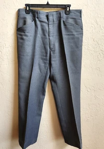 Vintage Haggar Pants Mens 36x29 Gray Slacks Disco Trousers USA Made REPAIRED - Picture 1 of 12