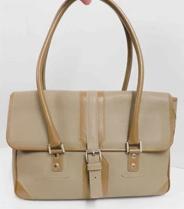 Burberry Khaki Beige Leather Buckle Tote Bag Italy - Picture 1 of 7
