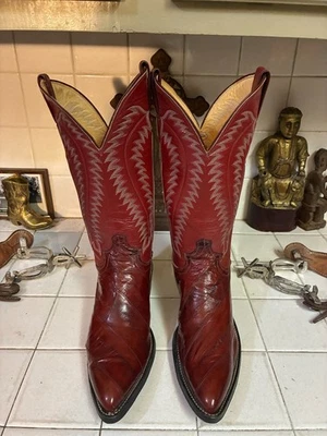 Ковбойские сапоги Justin Boots 8304 цвет красный угорь кожа без застежек размер 8,5 B - Изображение 1 из 4