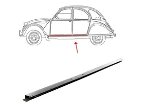 Lamiera di riparazione lamiera di ingresso soglia esterna sinistra 1 mm per Citroen 2CV anatra dal 70 - Foto 1 di 7