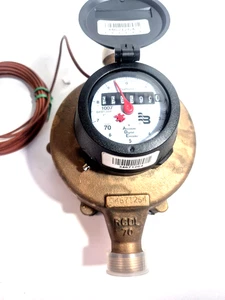 Badger RCDL70 1" Brass Water Meter Measures in Gallons - Picture 1 of 6