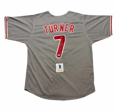 Trea Turner Signed Jersey Philadelphia Phillies Autographed Auto Beckett  - Image 1 of 2
