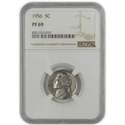1956 Jefferson Nickel PF 69 NGC Proof 5c Coin SKU:I20640 - Image 1 of 4